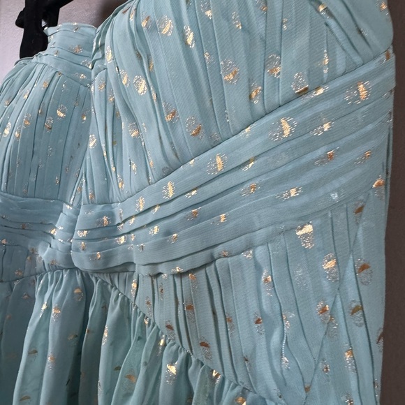 Turquoise and Gold Minuet dress - Picture 5 of 5